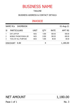 Shopbook Free Accounting Software - Sales Invoice A5